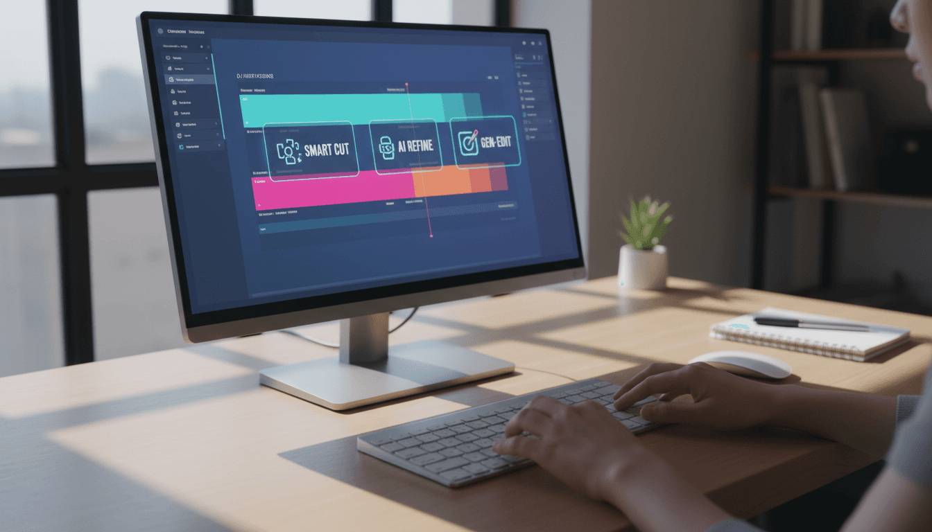 YouTube Studio dashboard with AI-generated video in editing
