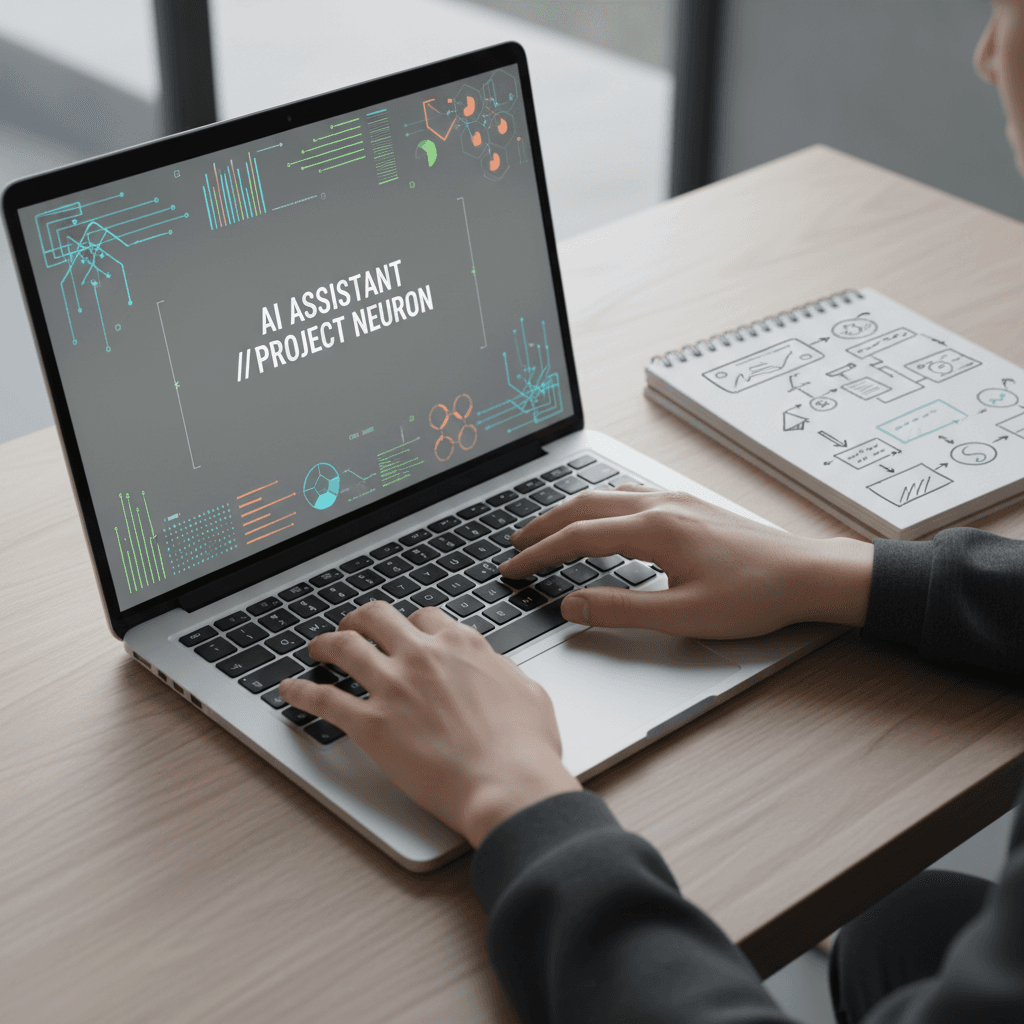 AI video creation process with designer at laptop