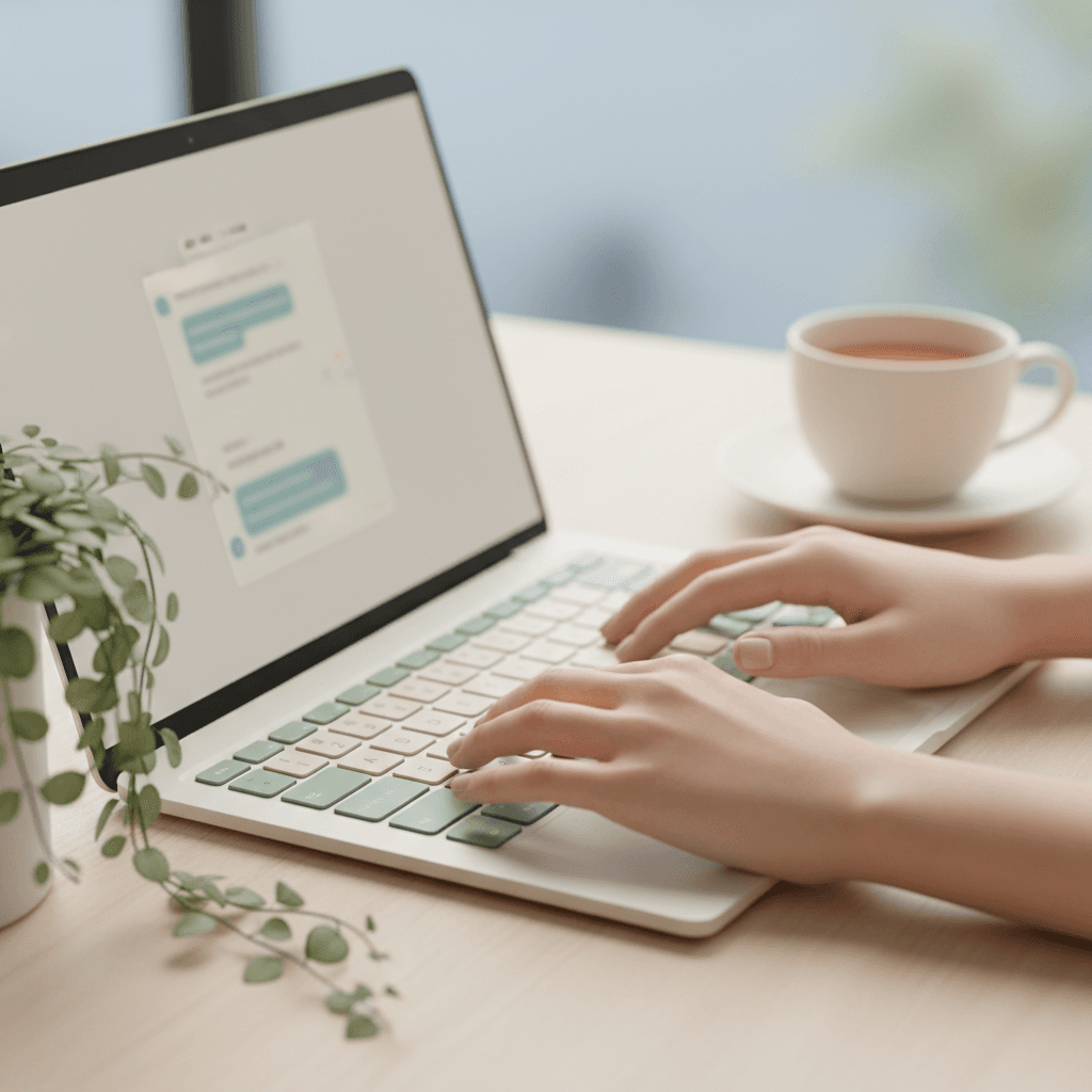 AI avatar creation interface on laptop screen